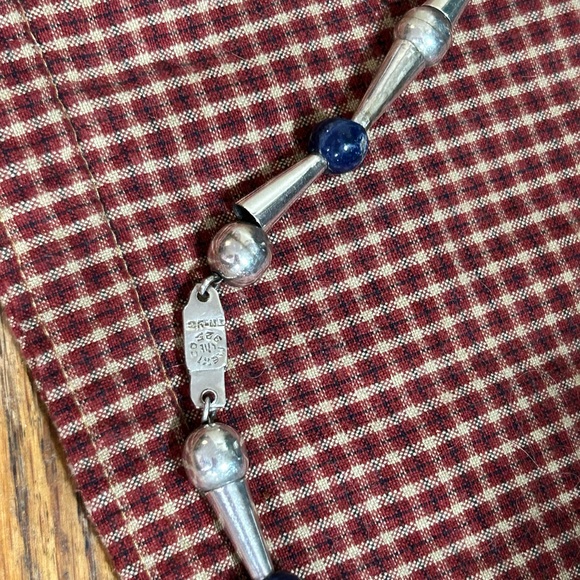 Sterling & Lapis Native American Necklace - Picture 5 of 14